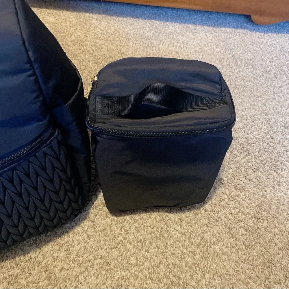 Qualyphant Black Quilted Diaper Bag Backpack